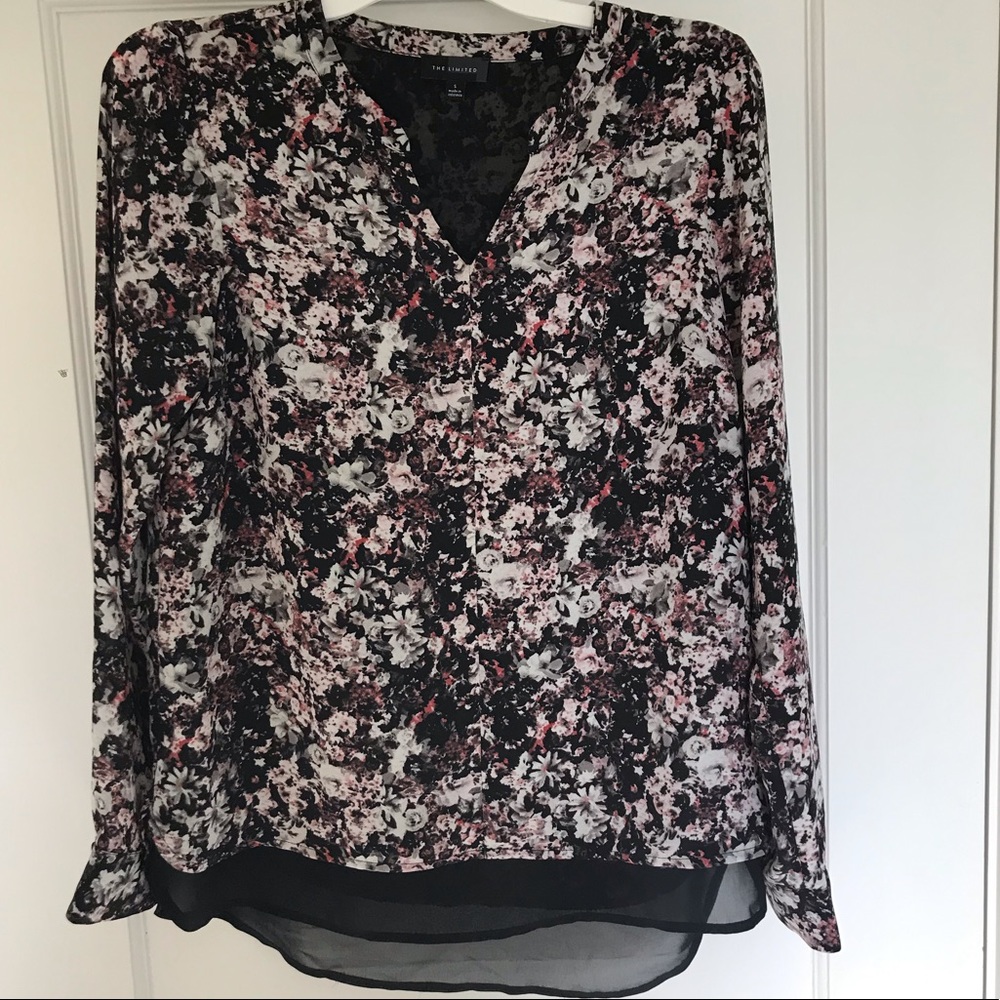 The Limited Black Floral Print Blouse S